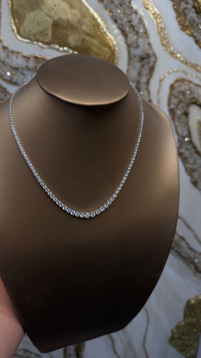 Naszyjnik kolia tenisowa 8.28Ct diamenty naturalne VS/FG HRD