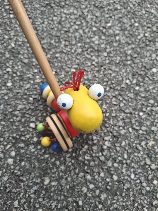 Brinquedo de Empurrar, Lagarta, em Madeira para Criança