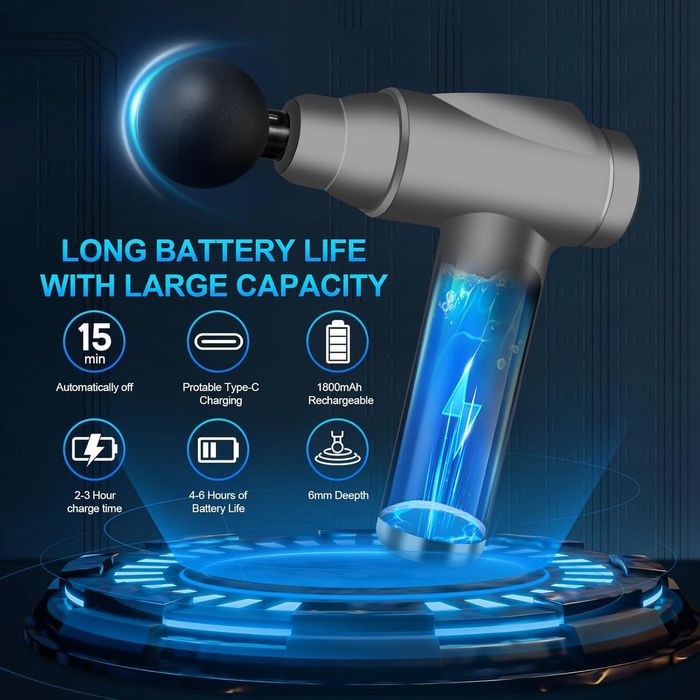 [Novo] Pistola de massagem muscular elétrica, 32 Vel