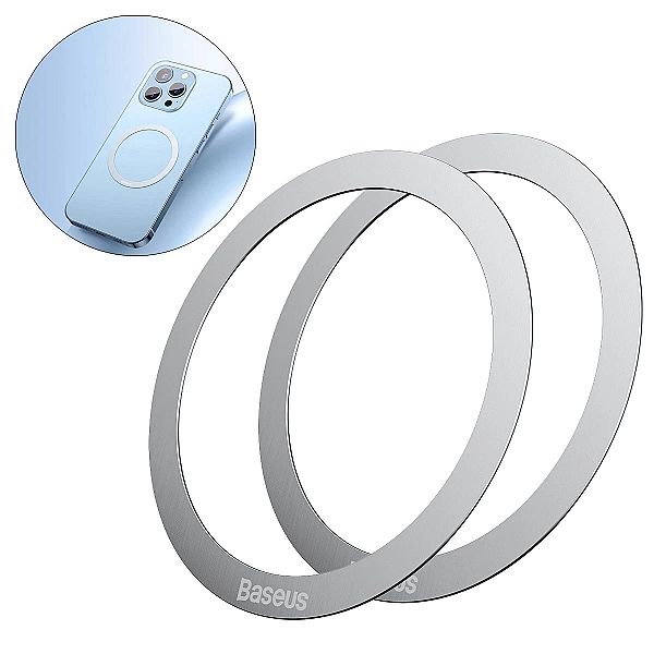 Baseus Halo Series magnetyczny pierścień (2 szt./opakowanie) srebrny (