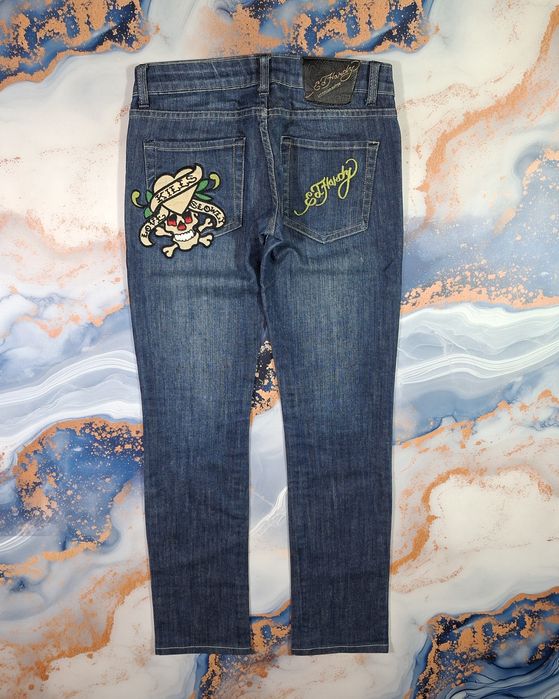 Джинсы Ed hardy By Christian Audigier женские Размер S-M штаны брюки y2k