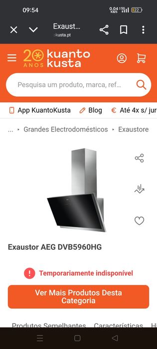 Exaustor de parede AEG/Eletrolux DVB596HG 90cm em Inox