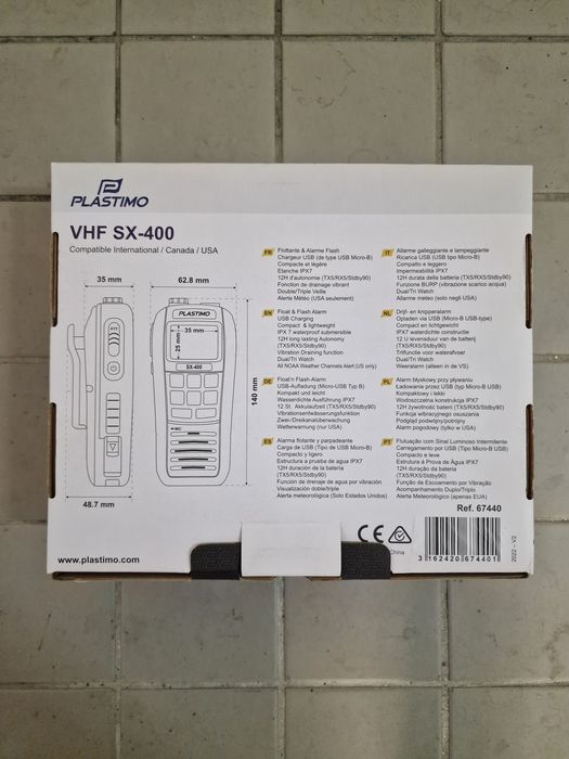 Rádio Marítimo VHF SX-400 Plastimo - NOVO