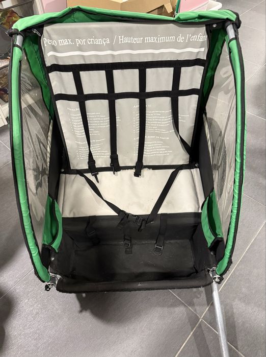Reboque duplo assento para bicicleta