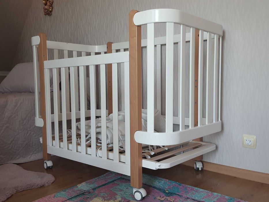 Дитяче ліжечко Верес, серія Монако з колесами та маятником з дерева