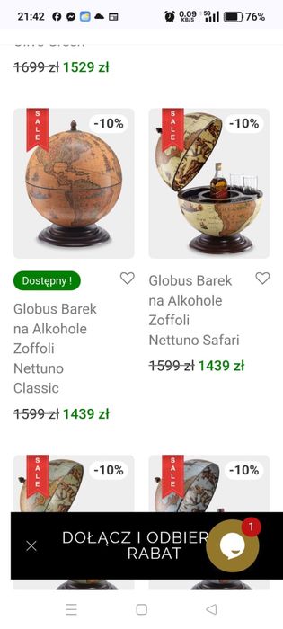 Globus Barek na alkohole Zoffoli Nettuno Classic idealny prezent