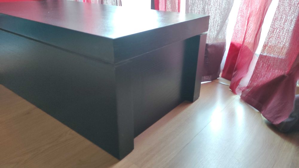 Móvel de arrumação, preto-castanho, com tampa deslizante IKEA MALM
