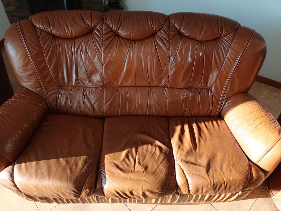 Conjunto de Sofás em pele