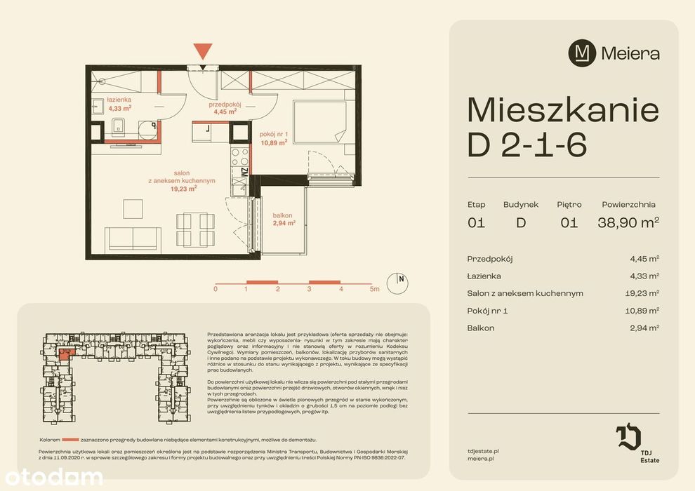 2-pokojowe mieszkanie 38m2 + balkon Bezpośrednio