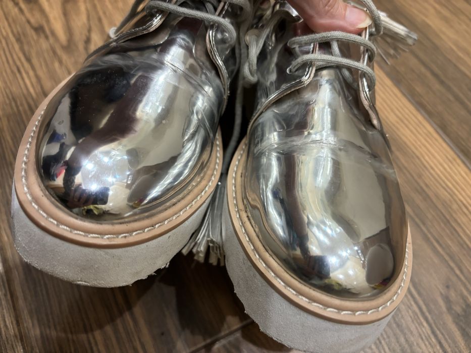 Srebrne Loafersy stradivarius rozm. 37