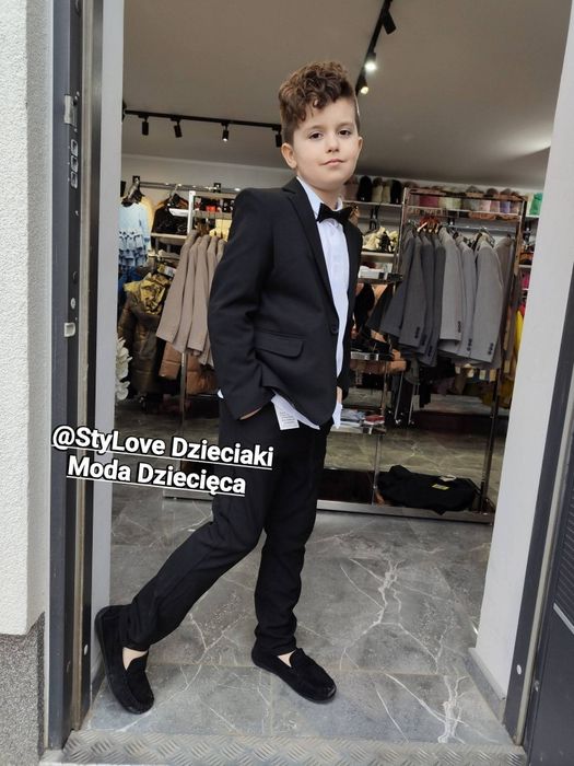 Garnitur dla chłopca czarny 116-170 marynarka plus spodnie