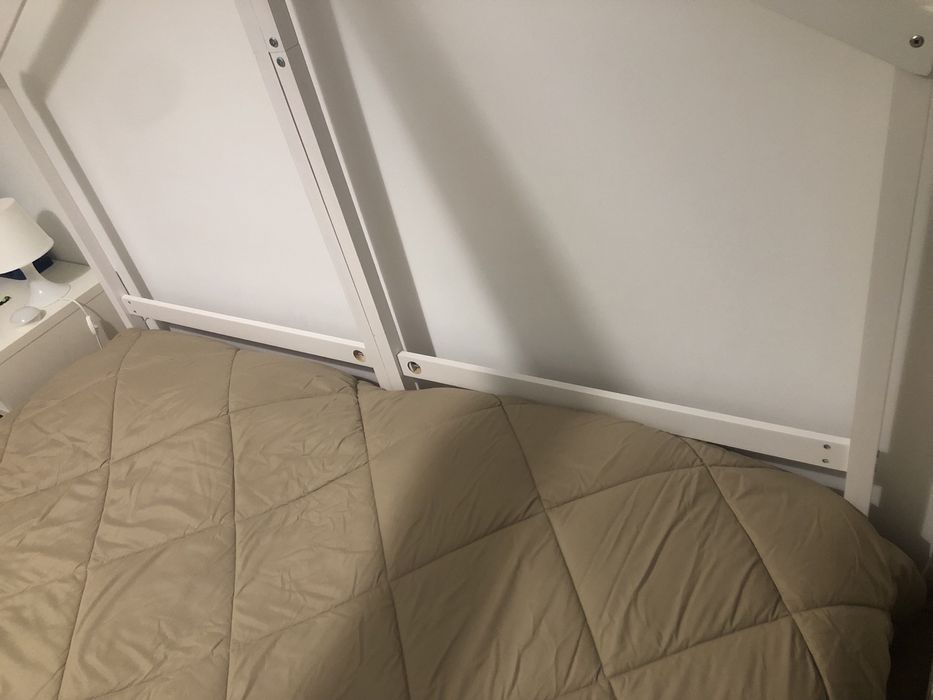 Estrutura de cama infantil 2x(90x190) cm pinho maciço branco