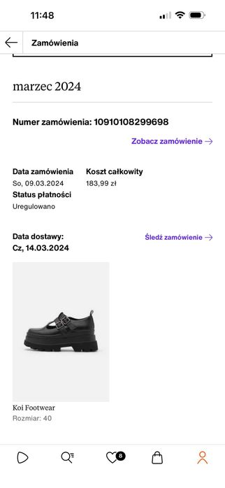 Buty KOI  w stylu Wednesday