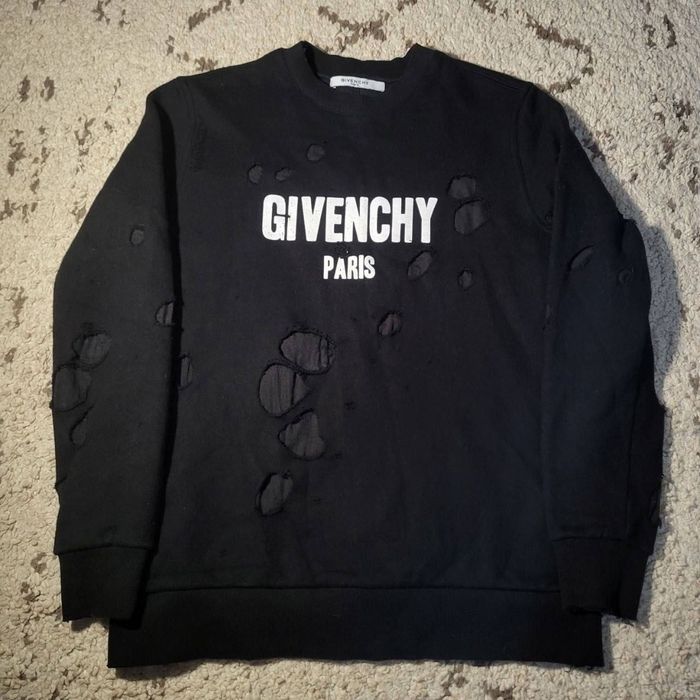 Givenchy Paris Destroyed Sweatshirt — XS
