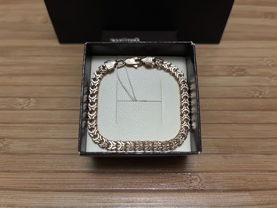 Золотой браслет плетение «Рамзес»  585 пробы. Размер 18. Вес 10.05г.