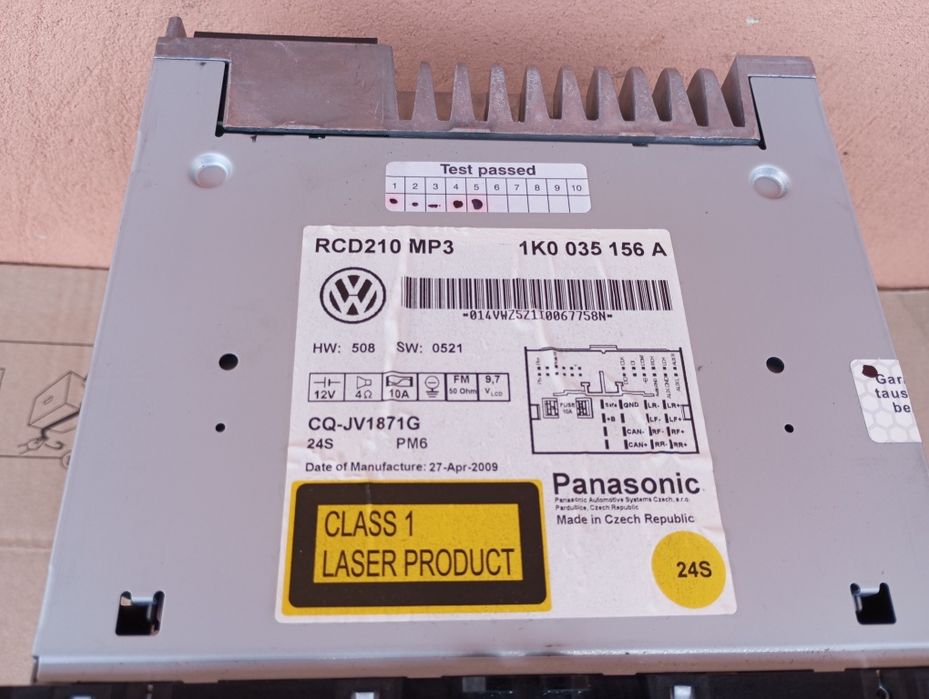 Radio VW RCD210 VW Golf Caddy Touran Jetta