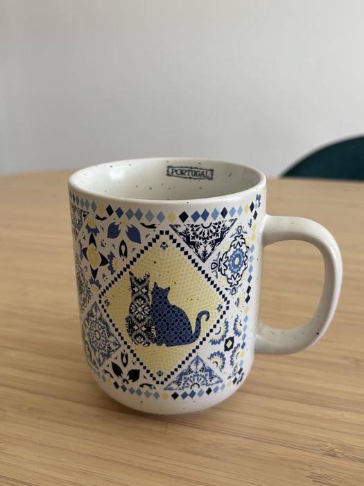 Caneca grande gatos azulejo português PortugArt