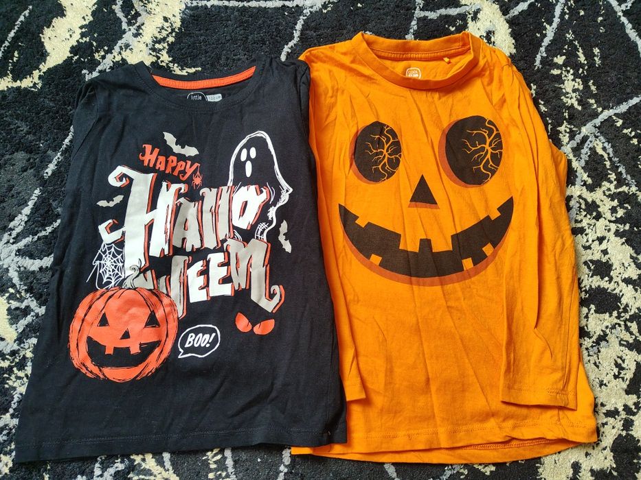 Dwie bluzki chłopięce r. 122 Święto dyni Halloween