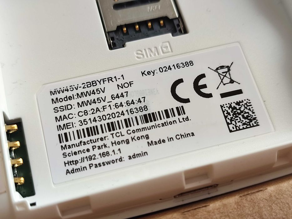 Alcatel MW45V 4G Router hotspot
