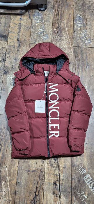 Bordowa kurtka męska młodzieżowa zimowa puchowa S