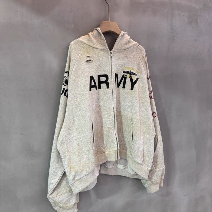 ‼️РОЗПРОДАЖ‼️Grailz Project G/R hoodie кофта худи сіра худі grey distressed sk8 y2k archive opium zip hoodie arc