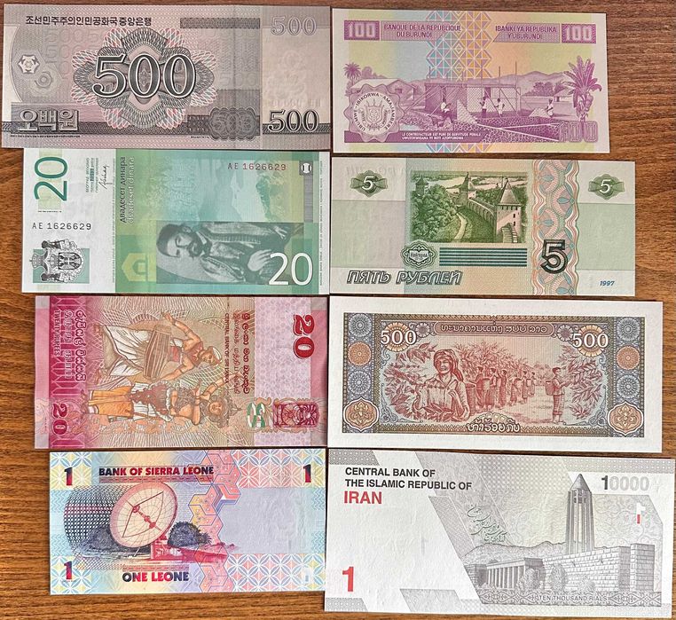 LOTE DE 40 NOTAS NOVAS DE TODO O MUNDO - TODAS UNC