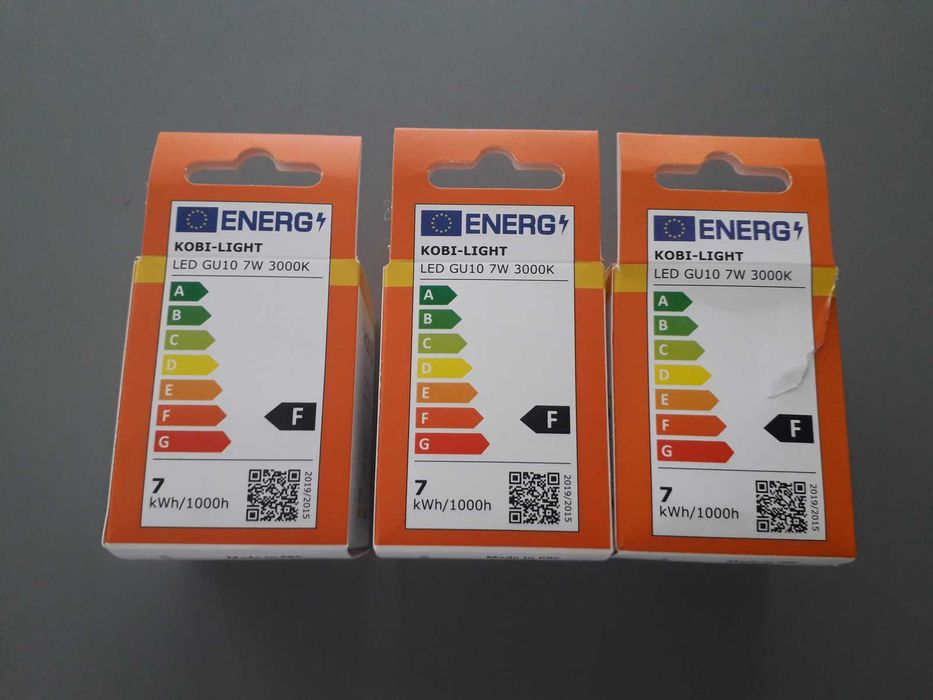żarówki LED GU 10 7W nowe, komplet 3 szt.