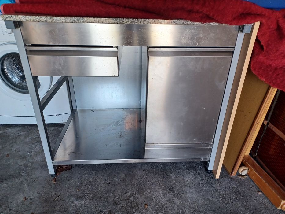 Módulo em inox com 2 gavetas