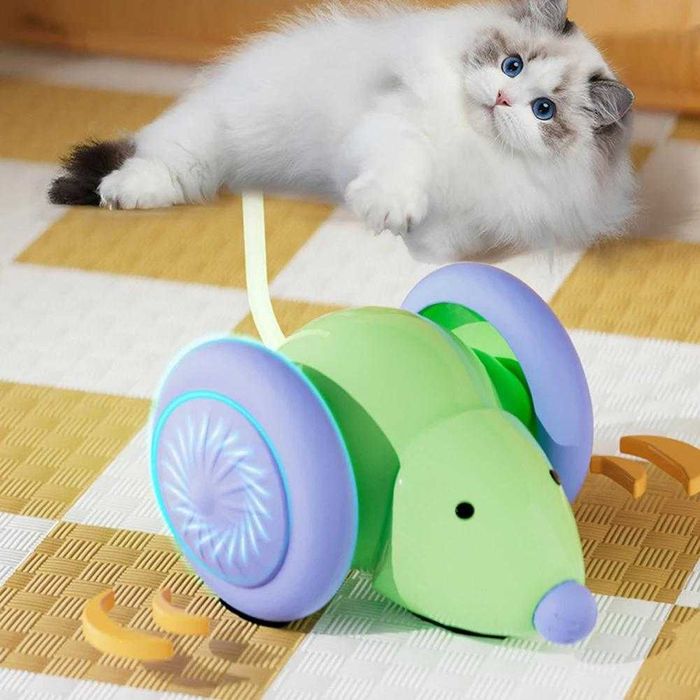 Інтерактивна машинка-мишка для кота, USB зарядка, об’їзд перешкод