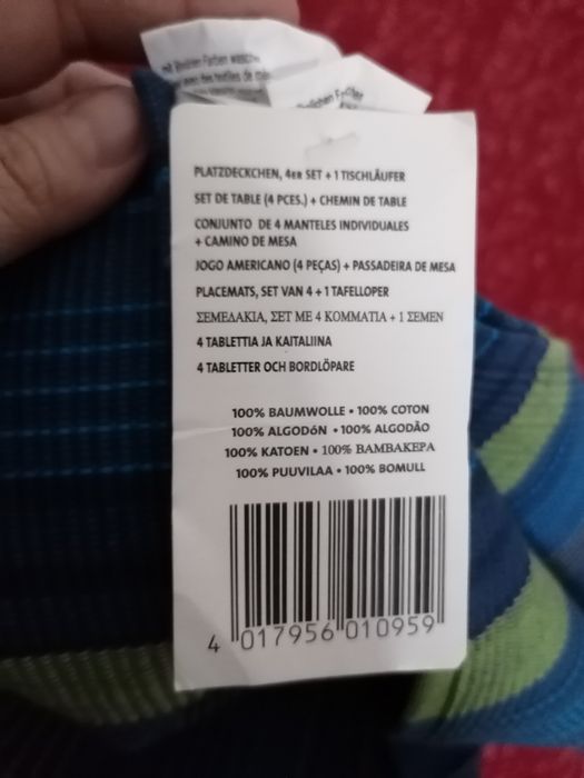 Conjunto caminho de mesa + 4 individuais