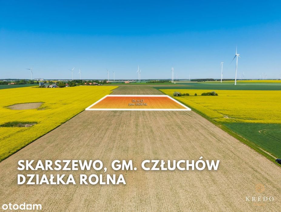 Działka rolna | 1,1600 ha | Skarszewo, gm. Człuchów