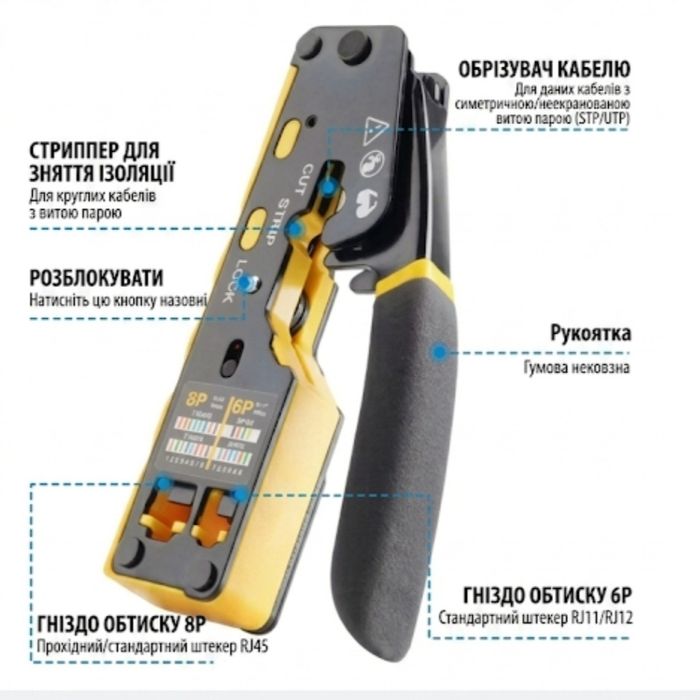 Крімпер обжимка кліщі 8р8с 6р6с