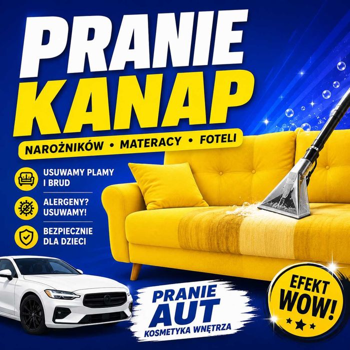Czyszczenie Tapicerki Pranie Kanap Narożników Foteli Krzeseł Aut