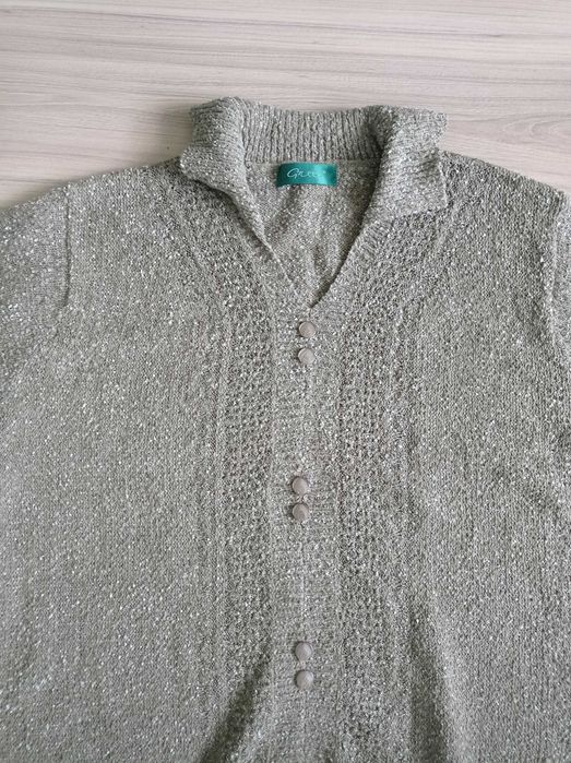 Damski sweter, wciągany, zielony