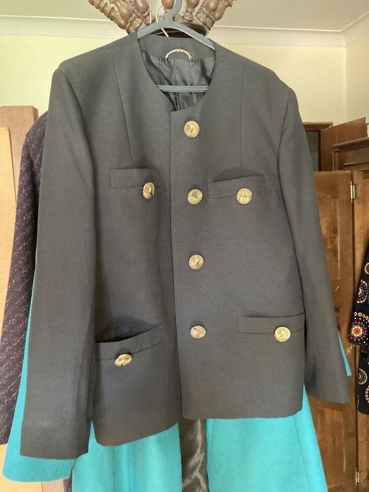 Casacos compridos sobretudos e blaser vintage preto