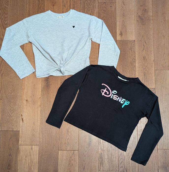 Bluzki koszulki dziewczęce HM 146 152 zestaw 2 szt H&M dla dziewczynki