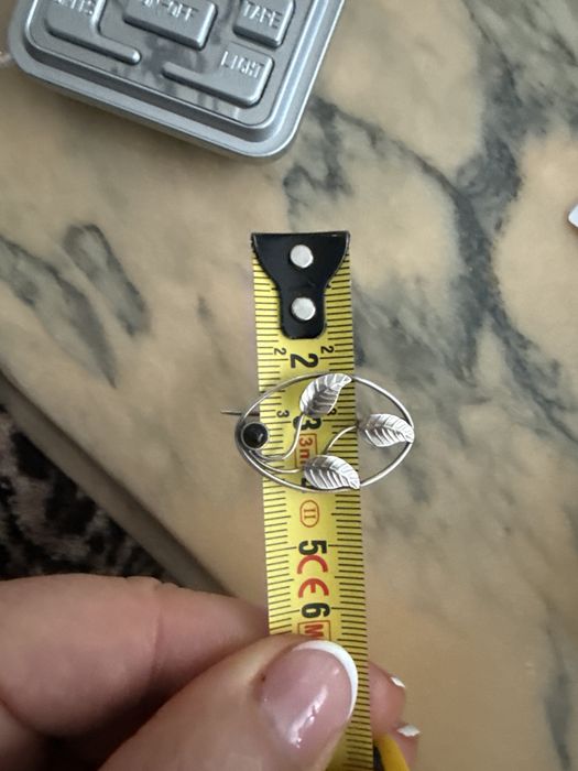 Broszka srebro 925 onyks PRL