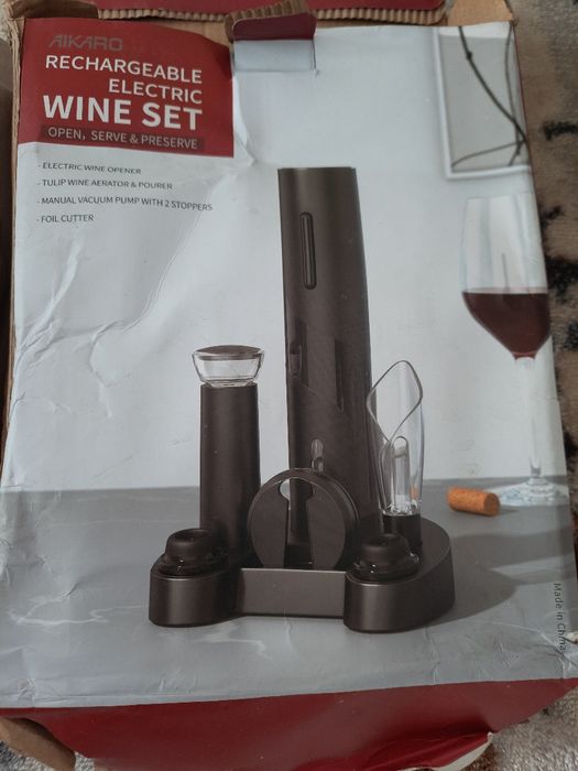 Elektryczny korkociąg do wina zestaw