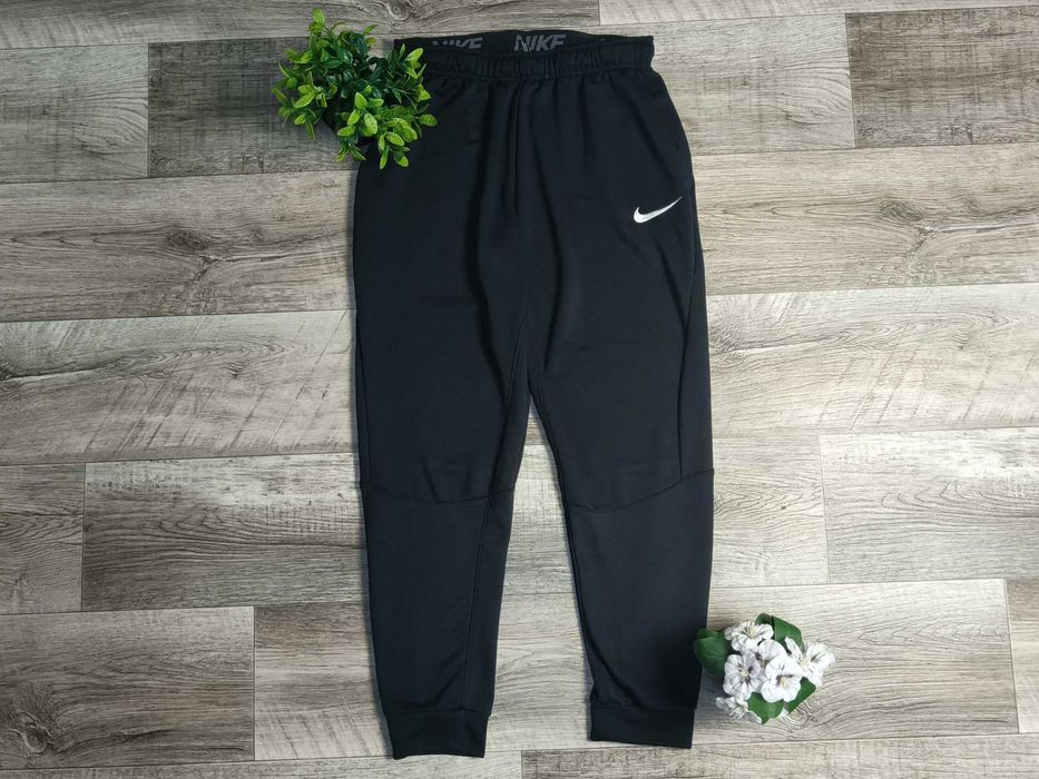 [М] NIKE DRY FIT широкі чоловічі бігові штани чорні бавовна