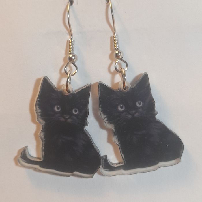 Brincos gatos pretos.