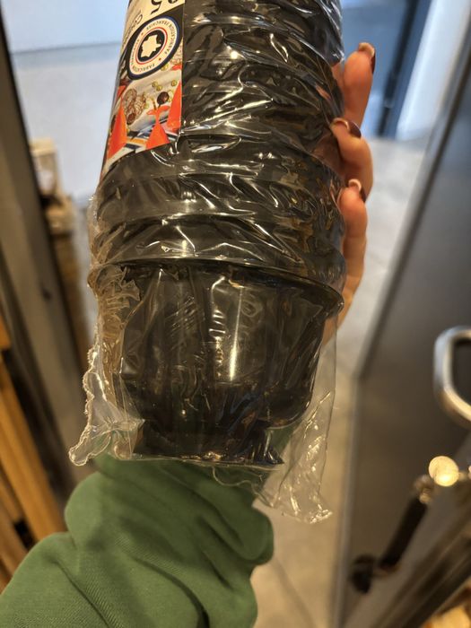 Plastikowe misecKi pojemniczki kieliszki pucharki czarne jednorazowe