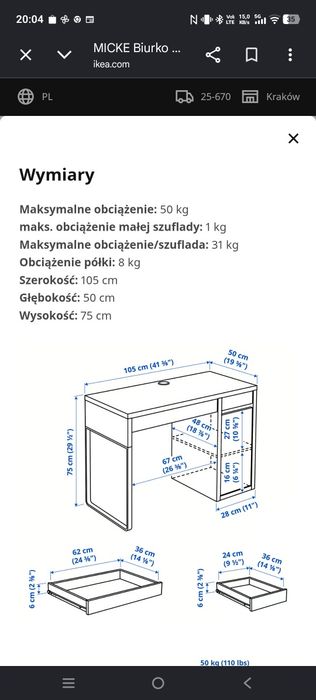 Biurko Ikea Mickle