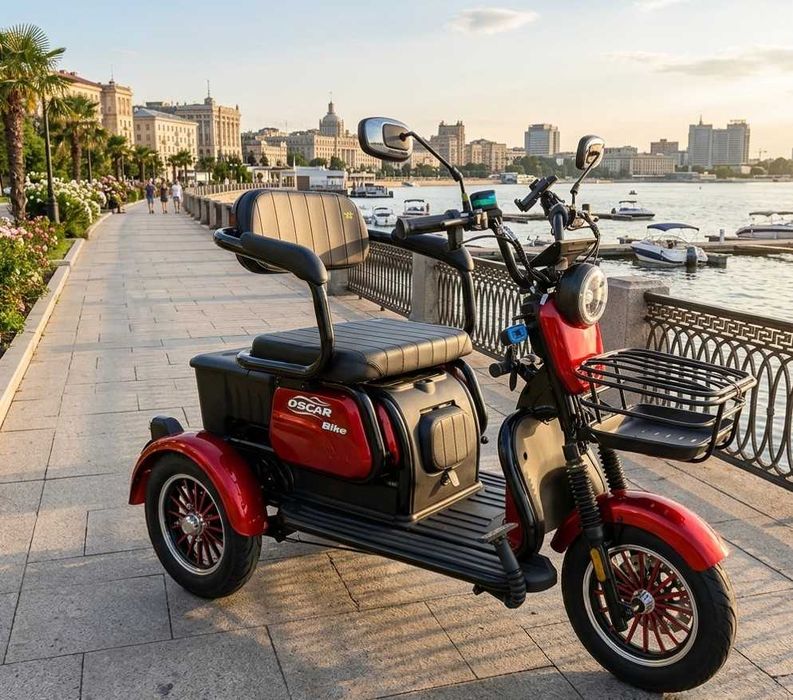 Електротрицикл Oscar Trio2 1200W Тяговий триколісний скутер 300кг новий 2026