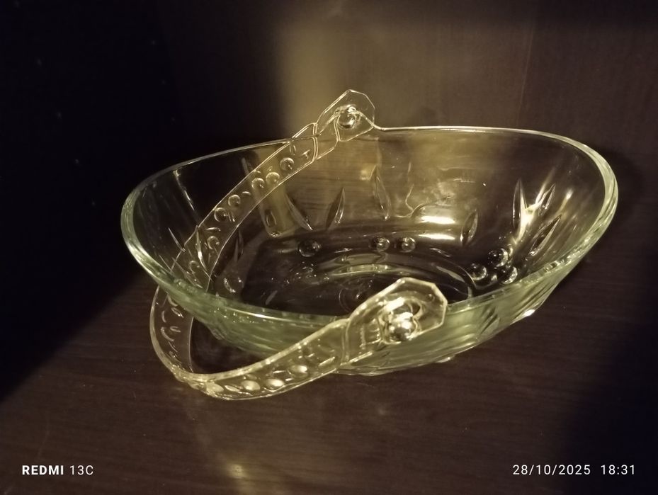 Cesta/fruteira de vidro