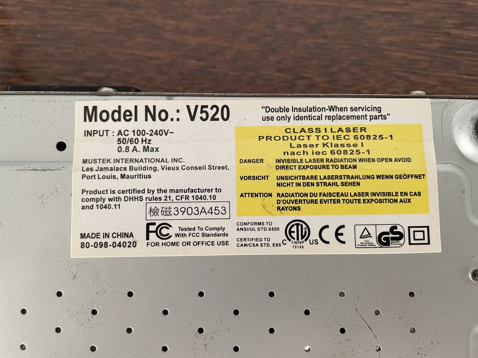 Leitor de CD’s Mustek V520