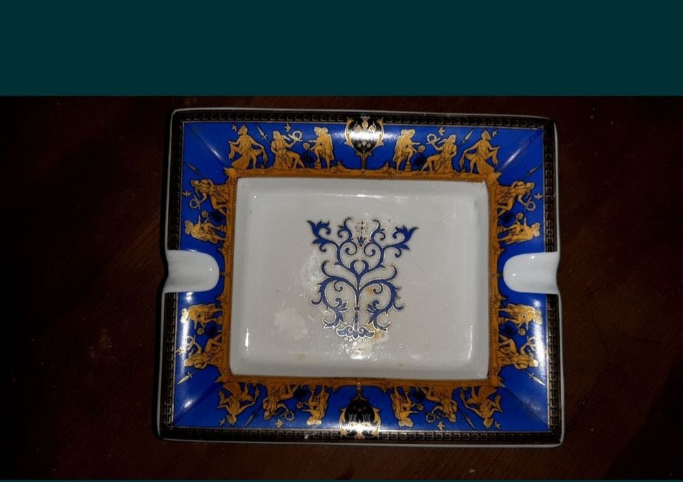 Cinzeiro Porcelana pintado à mão 1990 em estado impecável