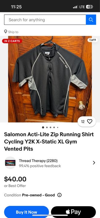 Salomon Lab Logo Zip Shirt X-Static Fabric