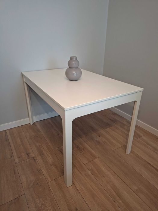 Biały Rozkładany Stół drewniany 120/180x80 Ikea Ekedalen