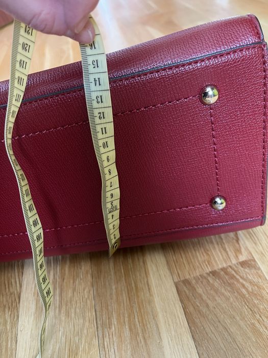 Trussardi Jeans torebka czerwona do ręki na ramię ekoskóra