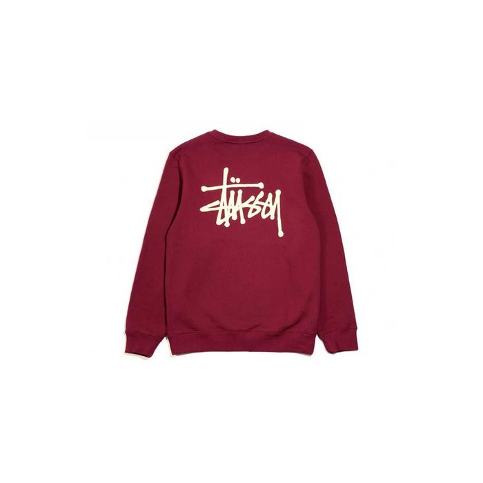 Світшот STUSSY Basic Crew Sweat Burgundy